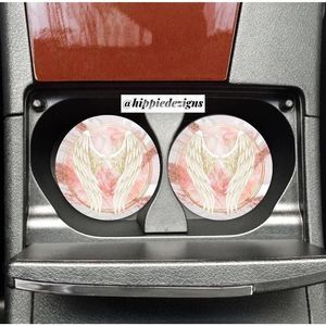 Angel Wings Car Coaster Set & Matching Keychain